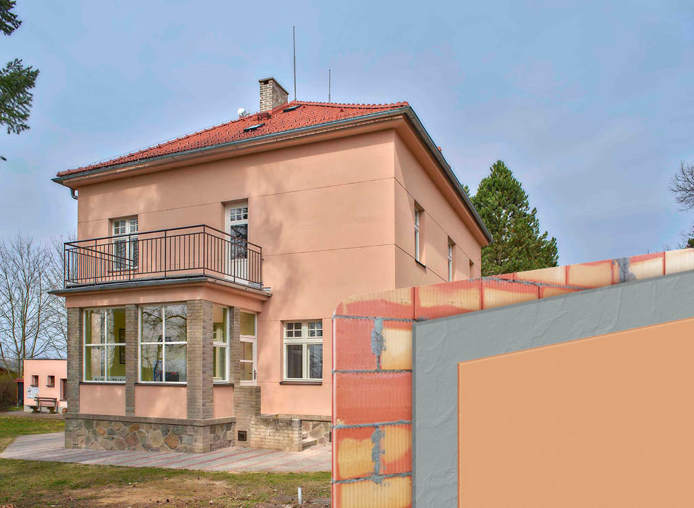 fasáda s břizolitovou omítkou
